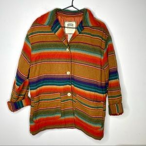 Vintage GAP Authentic Wool Blend Aztec Western Flannel Shacket Jacket Womens S